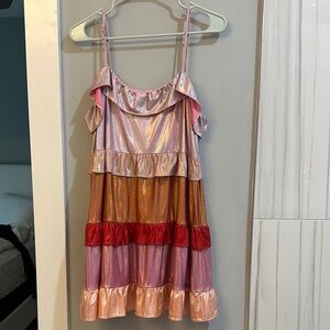 Shimmering Tiered Mini Dress